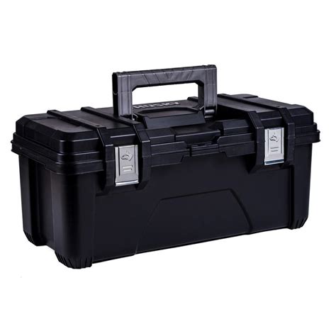 26 in plastic tool box with metal latches in black|urrea 26 inch tool box.